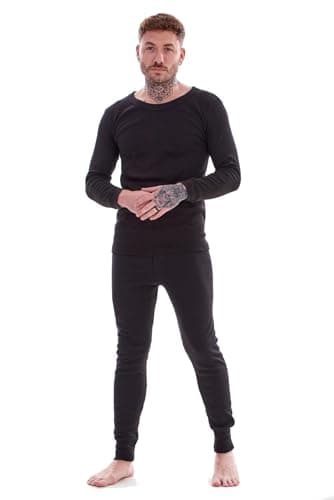 Keanu Mens Thermal Bottoms - Pack of 3 - Winter Warm Brushed Underwear Long Johns Baselayer - Sizes S M L XL 2XL (Black, Medium) — view 3