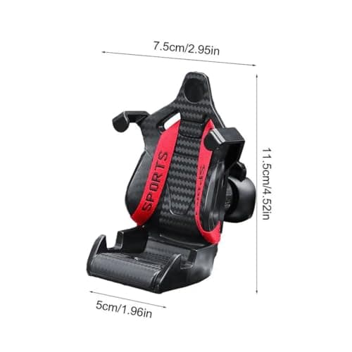 LUCKKY Racing Seat With Safety Belt, Car Phone Holder, 2024 New Air Vent Mount, 360° Rotation Universal Cradle for Cars (Red) — view 6
