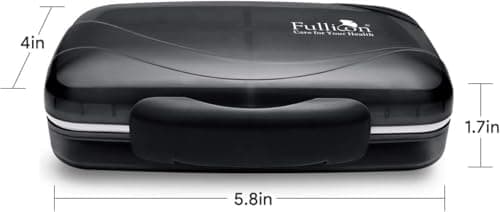Fullicon Travel Pill Box Organiser Large Portable, Oversize 8 Compartment Pill Boxes/Holder, Vitamin/Medication Case - Airtight & Moistureproof (Black) (Pack of 2) — view 6