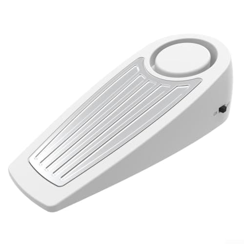 Portable Door Lock with Alarm - 130dB Door Stopper for Home Security System - Travel Safety Kit for Apartments - Non-Slip Rubber Base(White)