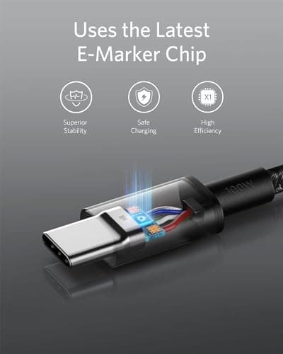 Anker Power Bank, 20,000mAh Portable Charger with Built-in USB-C Cable&USB C Charger Cable (6ft/1.8m Nylon 100W), 87W Max Fast Charging Battery Pack, for iPhone 17/16/15, Samsung,and More — view 6