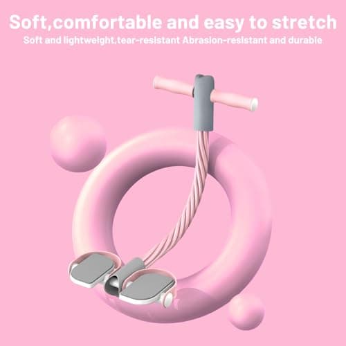 Multifunctional Pedal Puller Resistance Rope - 4 Elastic Tube Gym Bands Resistance, Ankle Resistance Bands, Home Gym/Pilates Workout Equipment Accessories for Women Fitness, Fitness Technology, Pink — view 3