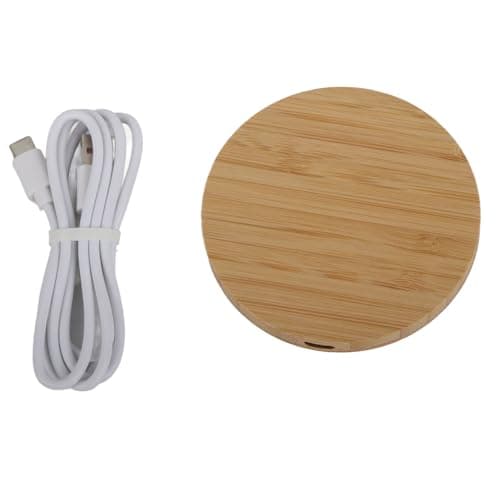 Akozon 15W Fast Bamboo Wireless Charger, 8MM Transmission Distance, Stylish Wooden Charging Station for Compatible Devices - Supports 5V3A, 9V2A, 12V1.5A Outputs — view 6