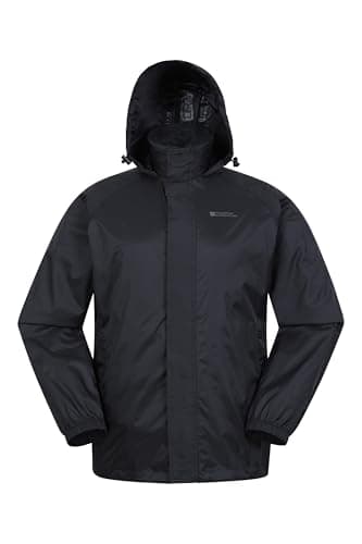 Mountain Warehouse Pakka Mens Waterproof Rain Jacket Black M