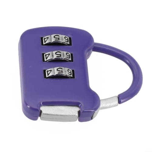 3 Digit Zinc Alloy Padlock Resettable Code Lock(Purple)