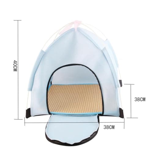 Kichvoe Portable Outdoor Foldable Pet Tent Small Size 38x38x40cm Blue Breathable Sunscreen Dog Tent for Travel and Home Use — view 2