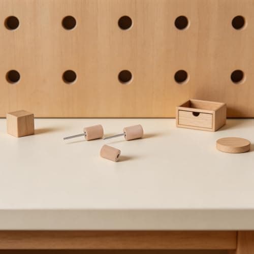 Zerodeko 20pcs Wooden Pegboard Hook Locking Inserts for Hooks and Towels, Easy Installation round Wood Plugs Universal Fit for Studios and Entryways, Khaki Colour — view 4
