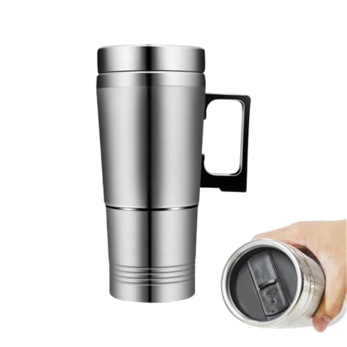 Car Electric Heated Travel Mug - 12V/24V Voltage Kettle | Stainless St
