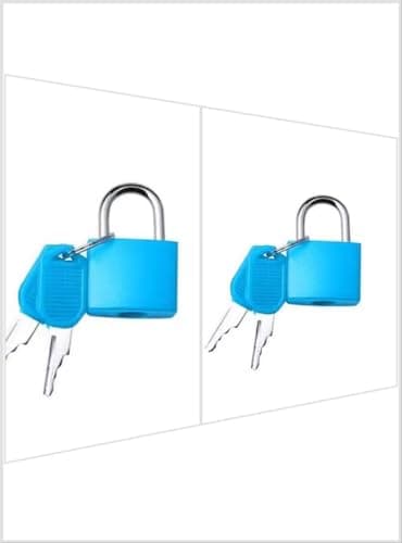 Suitcase Locks Padlocks, Small Luggage Locks with Keys with Outdoor Travel Luggage Suitcase Baggage Metal Travel Padlocks for Backpack Gym Locker Laptop Bag Multicolour (2 Pcs Light Blue)