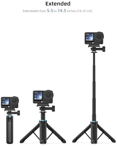 14.5"/37cm Mini Tripod & Selfie Stick for DJI Osmo Pocket 4P/4/3, All GoPro — view 5