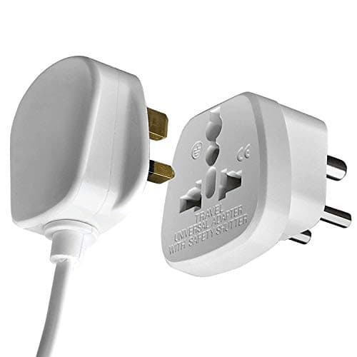 TEC UK - 2 X UK to India Travel Adapter, 3 Pin Prong Plugs for Visitor from UK, Europe, USA, Australia to India (PACK OF 2) White — view 4