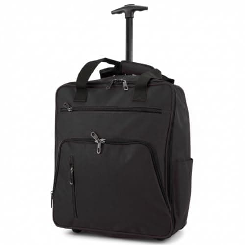 TR-E-002 EasyJet Cabin Bags 45x36x20cm Underseat Rucksack for Plane Hand Luggage Backpack Rolling Wheeled Travel Backpack with Adjustable Height Handle Black — view 4