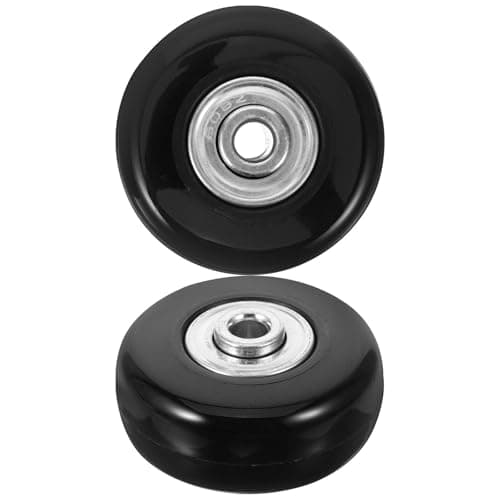 Suitcase Caster Replacement 2pcs Rubber Metal Wheels Black Swivel Kit