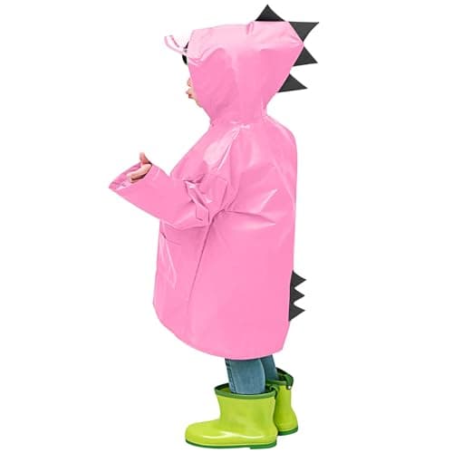 1-6 Years Kids Raincoats UK Sale Clearance Toddler Boys Girls Waterproof Rain Jacket Hooded Rain Poncho Cute Dinosaur Raincoat Outwear Reusable Rainwear Outdoor Camping, Emergency Situations, Travel — view 2