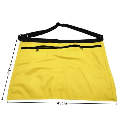 6 Pocket/4 Pocket Market Trader Money Belt | Denim Trader Belt | Money Apron | Traders Adjustable Waist Strap Anti-Theft Wallet Apron Pouch for Restaurants Festivals Fetes (4 Pocket-Yellow) — view 2