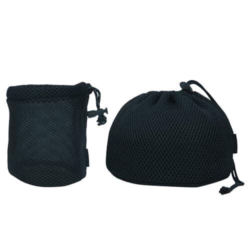 Camping Pot Storage Bag Black Nylon Mesh Bag Travel Gear Sack Drawstring Picnic Cookware Storage Pouch Black Nylon Mesh Kettle Equipment Camping Utensil Pouch — view 6