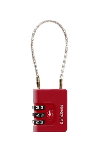 Samsonite TA Revolution - TSA Cable Lock with 3-Digit Combination, Secure Luggage Lock for suitcases & Bags, Red — view 4
