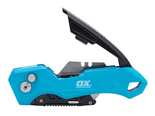 OX Tools P224301 Pro Heavy Duty Fixed Blade Folding Knife, Blue/Black (Pack of 2) — view 3