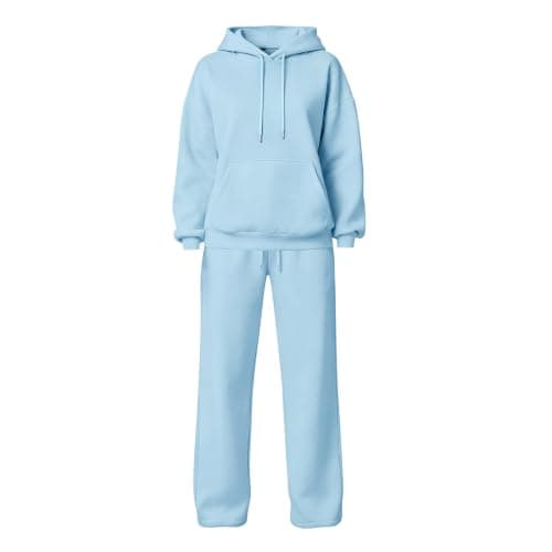Tracksuit Womens Full Set Pullover Hoodie Wide Leg Trousers 2 Piece Outfits — view 4