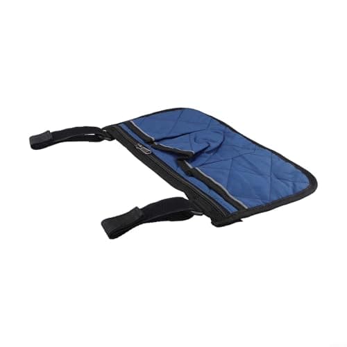 Wheelchair Chair Side Bag with Reflective Safety Strip - Multi-Pocket Camping Armrest Organizer - Heavy Duty Storage for Walking Aids & Folding Chairs - Travel Essentials Kit - Grey 12.4x7.1inch(blue) — view 5