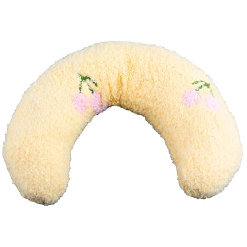 Thyonta Cat Comfort - Pillow for Cats U-Shaped Plush Toy & Catnip Pillow Soft Fluffy Pet Calming Toy for Sleeping, Resting, Playing (Sunny Yellow)