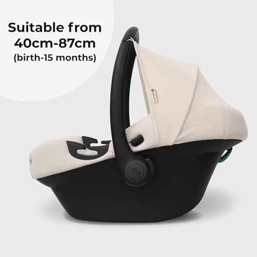 My Babiie MBCS02 i-Size Baby Car Seat - 40-87cm (Birth to 15 Months Approx.), R129, Group 0+, Lightweight Infant Carrier, Large Canopy, Newborn Insert, Adjustable Headrest - Ivory — view 2