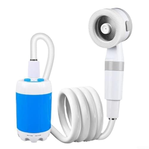Vasiumic Rechargeable Portable Camping Shower Pump, Cordless Outdoor Shower Head Set, Compact Pump Camping, Hiking, Travel, Car & Pet Washing