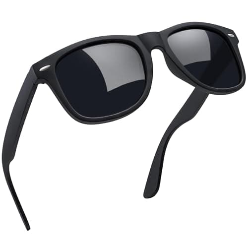 Joopin Square Sunglasses Polarised UV400 Protection for Men Women Black