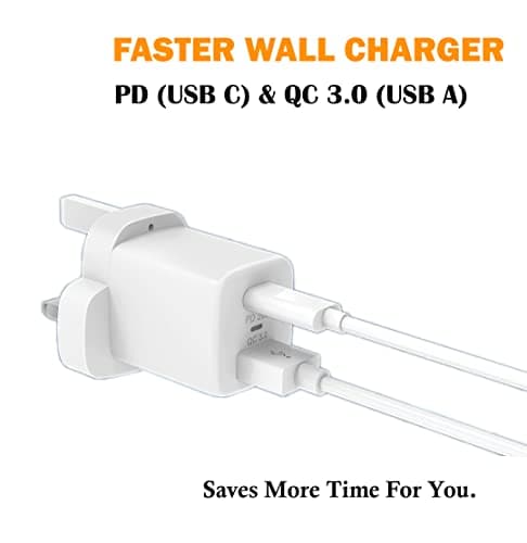 KP TECHNOLOGY Multi Port Fast Charger For HMD Vibe 2 5G / Aura² / Fuse/Crest/Crest Max/Fusion - X1 / Barça Fusion/Key/Skyline / XR21 / Pulse/Pulse Pro/Plus + (Cable + Plug) (WHITE) — view 6