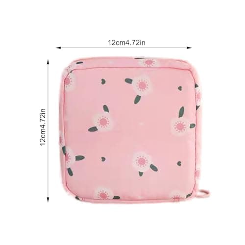 Portable Menstrual Pad Bag - Waterproof Tampon Organizer, Feminine Hygiene Pouch | Small Compact Design Backpack Purse Pocket Fit, Perfect First Period Kit Girls Teens School Bag with Inner Pocket Lin — view 6
