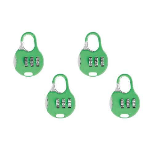 4 PCS Combinations Code Lock, 3 Digit Security Padlocks Zinc Alloy Luggage Number Locks for Lockers, Cabinets and Suitcases (Light Green)