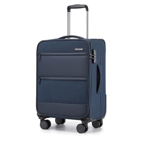 British Traveller Cabin Suitcase, Carry On Luggage with 4 Wheels