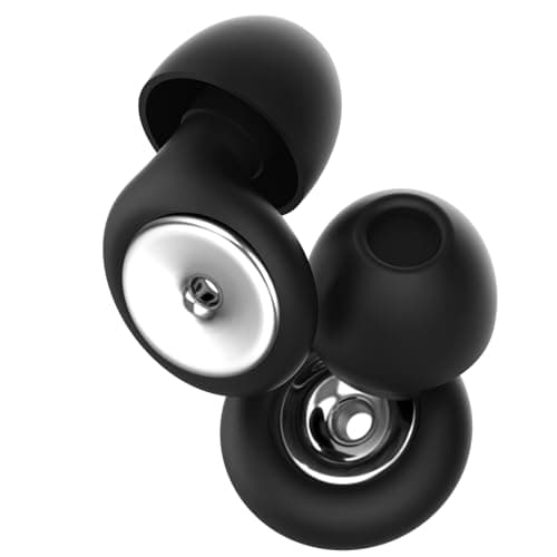 1 Pairs Ear Plugs for Noise Reduction,Ear Plugs for Sleep,Reusable Earplugs,Soft Silicone in EarPlug,for Sleep,Focus,Travel,Noise&Flights(Black+Silver)