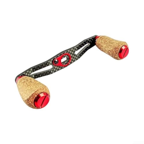 Lightweight Carbon Fishing Reel Handle with Cork Grip(Red-8 * 5) — view 4