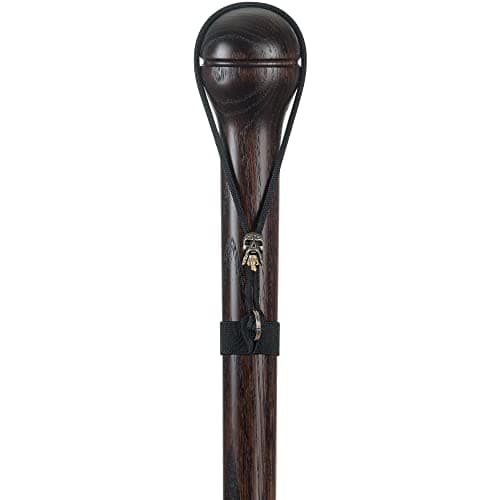 Asterom Handmade Walking Stick for Men - Solid Hardwood Carved Cane with Unique Paracord Skull Strap (Nutcracker) — view 2