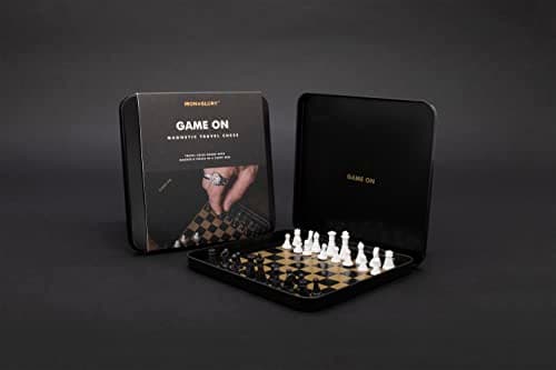 Iron & Glory Travel Chess Set | Travel Games For Adults | Board Games | Chess Set | Magnetic Game | Portable Mini Size | Classic Strategy Game for Family | Magnetic Board & Pieces | Pouch Included — view 3