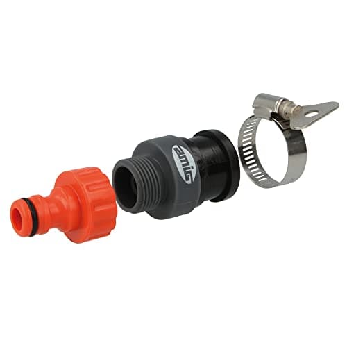 Amig - Universal Hose Adapter | with Stainless Steel Butterfly Screw | Compatible with Most Taps | ABS Plastic and Rubber | Orange and Grey — view 3