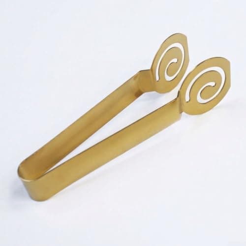 Spring Assisted Stainless Steel Tong for Tea Bag Compression and Gentle Handling of Bread Grilled Meats and Vegetables (Gold) — view 4