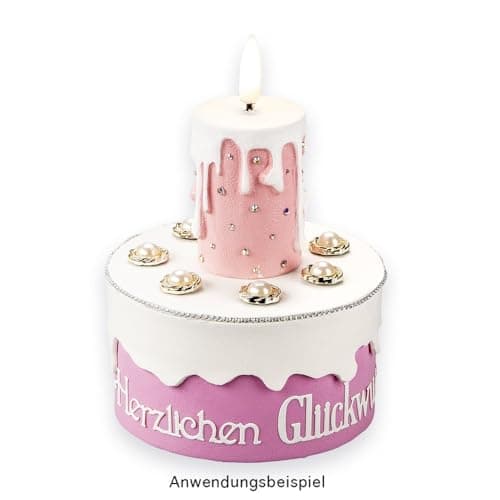 Ideen mit Herz Real Wax Coated LED Candles | Pack of 2 | Cream | Christmas | Warm White | Realistic Flame Effect | Timer Function | Battery Operated (with Wax Drops) — view 5