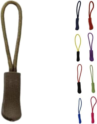 ROKEL Zipper Pulls, Zip Puller Replacement – 5 Pack Coffee Brown, Durable Zip Tags Cord Pulls for Backpacks, Luggage, Jackets, Suitcases & Bags – Easy Fix Zip Repair Extension (Coffee Brown, 5 Pack)