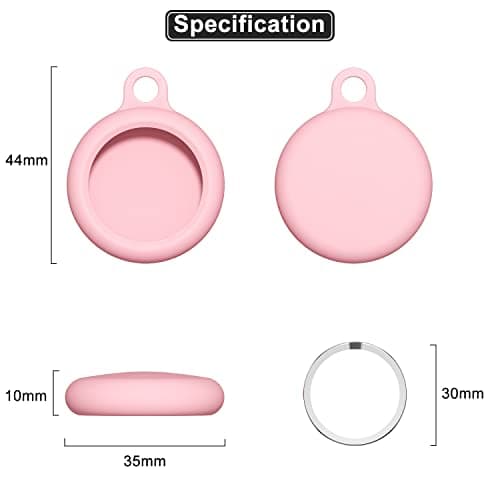 oakxco for Airtag Keychain Silicone, Airtag Holder with Key Ring, Air Tag Cover Cute Accessories for Kids, Luggage, Car Dog Collar, Car, Compatible with Apple Airtag Case Waterproof Tracker, Pink — view 5