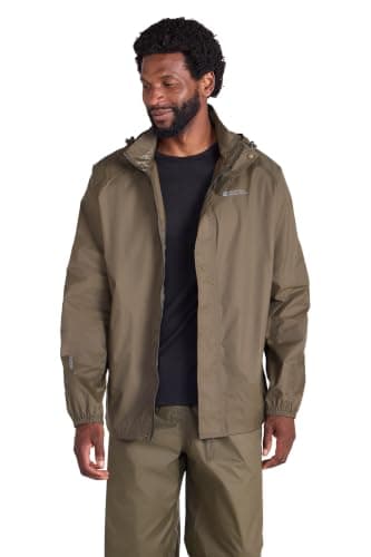 Mountain Warehouse Pakka Mens Waterproof Rain Jacket Khaki L