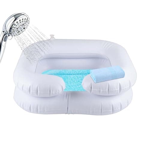 LN COZY CORNER Inflatable Hair Wash Basin, Portable Shampoo Basin for Travel & Home Use, Foldable & Leak-Proof Design, Lightweight Hair Washing Bowl for Bedridden Patients, Babies & Pets