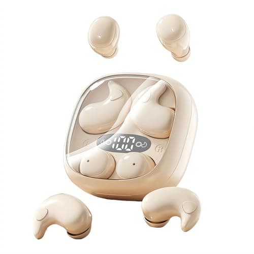 Sleep Headphones, Noise Cancelling Earbuds for Sleep, Mini Wireless Earbuds Bluetooth 5.4 with 76H Battery Life for Side Sleeping Travel or Relaxation (Brown)