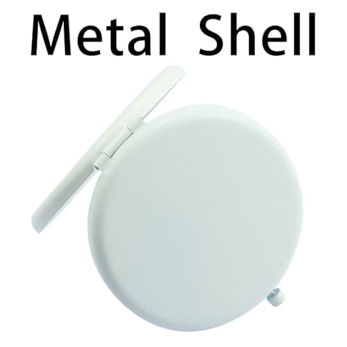 QUSTGO Compact Mirror, Pocket Travel Makeup Mirror for Purse, Metal Round Shell, 2-Sided 1X/2X Magnifying, Portable, Folding, Handheld, White, 4 Pack — view 5
