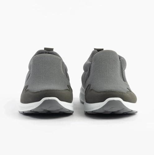 Dr Keller Mens Wide Fit Slip On Trainers Craig – Casual Comfort Shoes with Memory Foam Insole Lightweight Slip-On Sneakers Everyday Walking Footwear Grey 11 — view 5