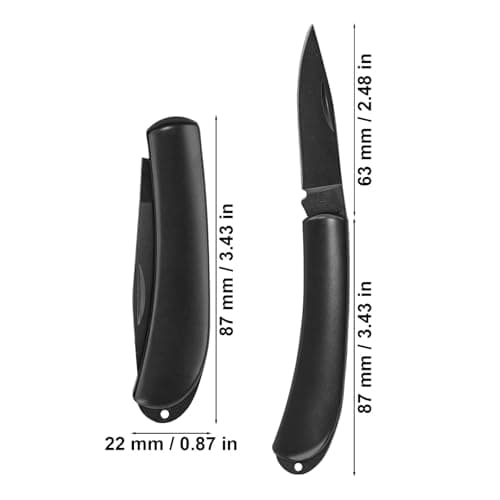 LLHQAMT Stainless Steel Foldable Fruit Knife Set, Small and Easy to Carry, Foldable Fruit Knife Suitable for Most Types of Vegetables and Fruits, Pack of 3 (Black, Green, Silver) — view 6