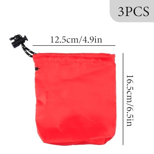 Tabanzhe 3PCS Small Drawstring Bags-Foldable Storage Pouch for Travel Waterproof Dry Bags Beach Sand Bag Portable Nylon Bags for Outdoor Gym School Small Items Oganization — view 2