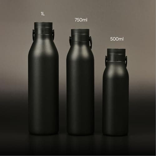 Circular&Co Recycled Stainless Steel Water Bottle 750ml – Uncoated Ink Black – Reusable, Sustainable & BPA-Free — view 5