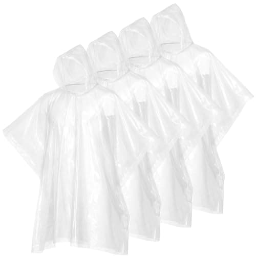 SOL 4pk Rain Poncho Adult Waterproof - Disposable Poncho Waterproof Adult